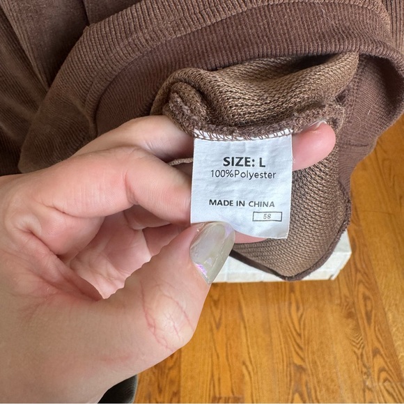 Oversized brown Corduroy crew Neck Slouchy Sweater Large - Picture 3 of 3